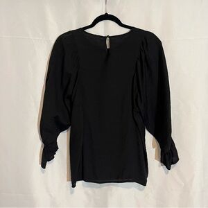 SHEIN Black Puff Sleeve Blouse
